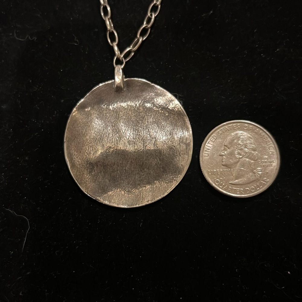 Silpada Sterling Silver Oxidized Disc 3 Chain Necklace - Picture 5 of 6